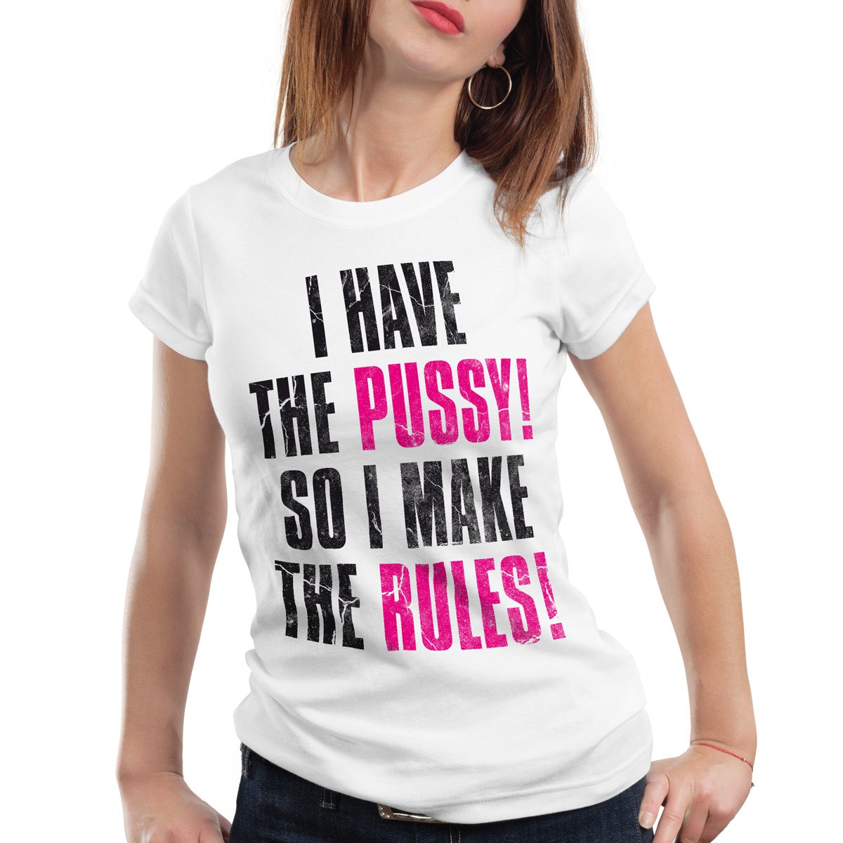 I Have The Pussy I Make The Rules Fun Damen T Shirt Polterabend Hochzeit Spruch Ebay