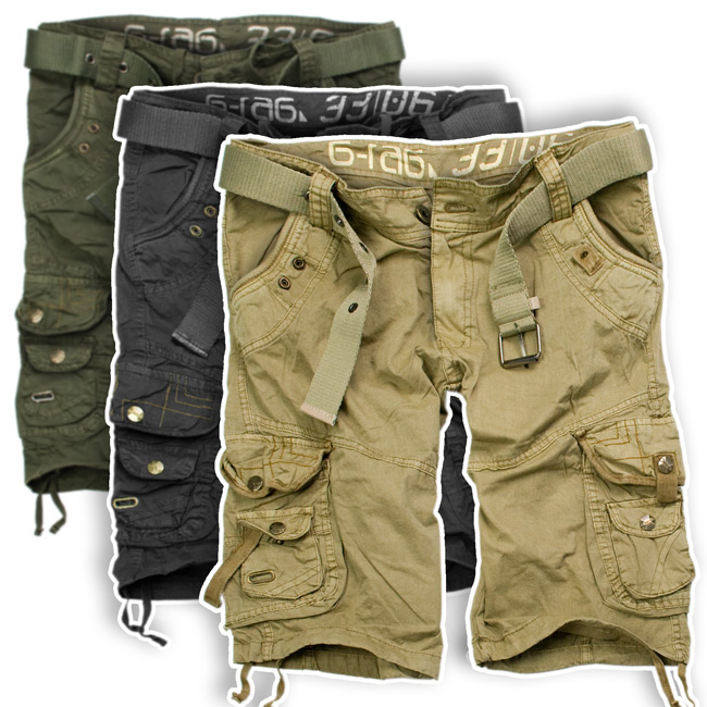 Rag Herren Vintage Shorts Cargo Short Bermuda Hose  